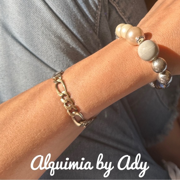 Alquimia Blue and Silver Beaded Bracelet - Picture 2 of 4